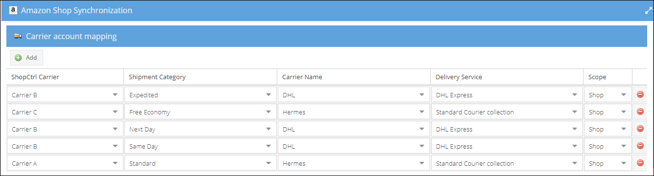amazon-carrier-account-mapping
