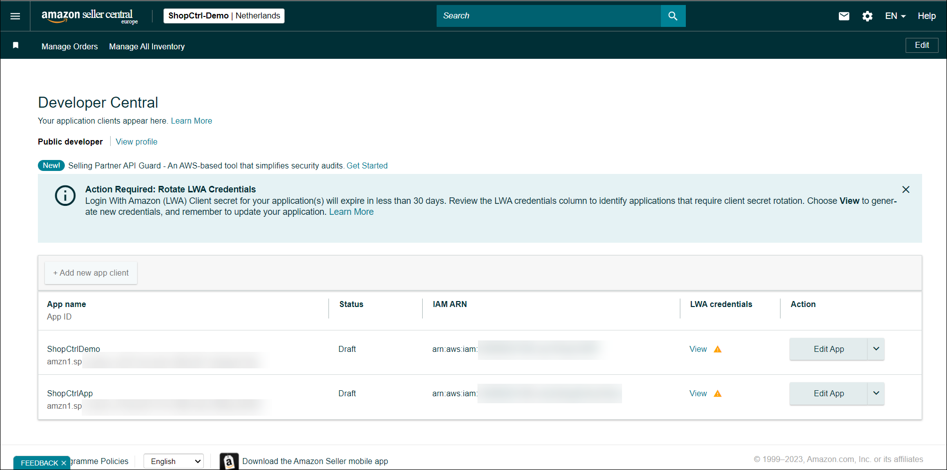 amazon-developer-central-applications