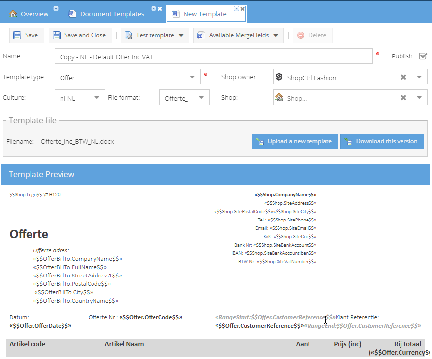 create-edit-template-offerte-nl