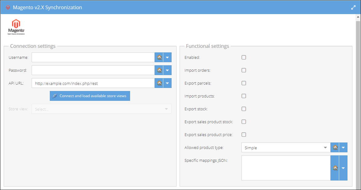 magento-connection-functional-settings